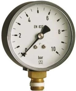 Afriso Manometer 0-10 Bar, Senkrecht 63564 Gehäuse 80mm Durchmesser, 1/2" Anschluss