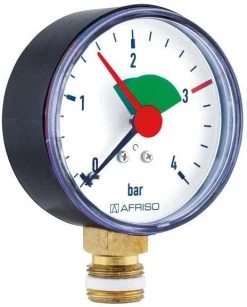 Afriso Rohrfedermanometer 63910 0/4 Bar, G 3/8 B, Gehäuse-d= 63mm