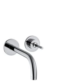 Hansgrohe Axor Uno Wand Waschtischarmatur 38113820 Brushed Nickel, Mit Rosetten, Ausladung 165mm