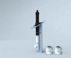 Bertrams Abgassystem Schrägdach Komplettpaket DN 60/100, 1 Meter, Schwarz