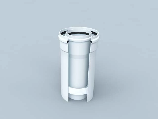 Bertrams Polyline LAS Rohr 41RL1000-80 1000 Mm, DN 80/125, Innen, Weiß 3 Bertrams Polyline LAS Rohr 41RL1000-80 1000 Mm, DN 80/125, Innen, Weiß