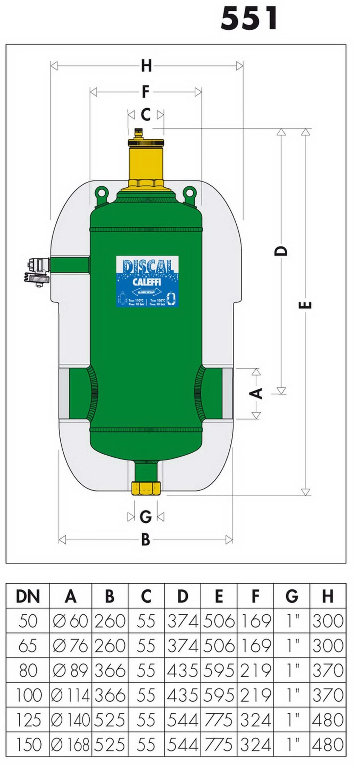 Caleffi Discal Mikroblasenabscheider 551123 DN 125, Stahl-Gehäuse, Schweißanschlüsse, Mit Isolierung 4 Caleffi Discal Mikroblasenabscheider 551123 DN 125, Stahl-Gehäuse, Schweißanschlüsse, Mit Isolierung – Bild 2