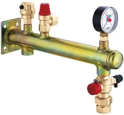 Caleffi Gefäßanschlussgruppe 335631 Stahl, 3/4"x3 Bar, Kappenventil Bis 50 KW