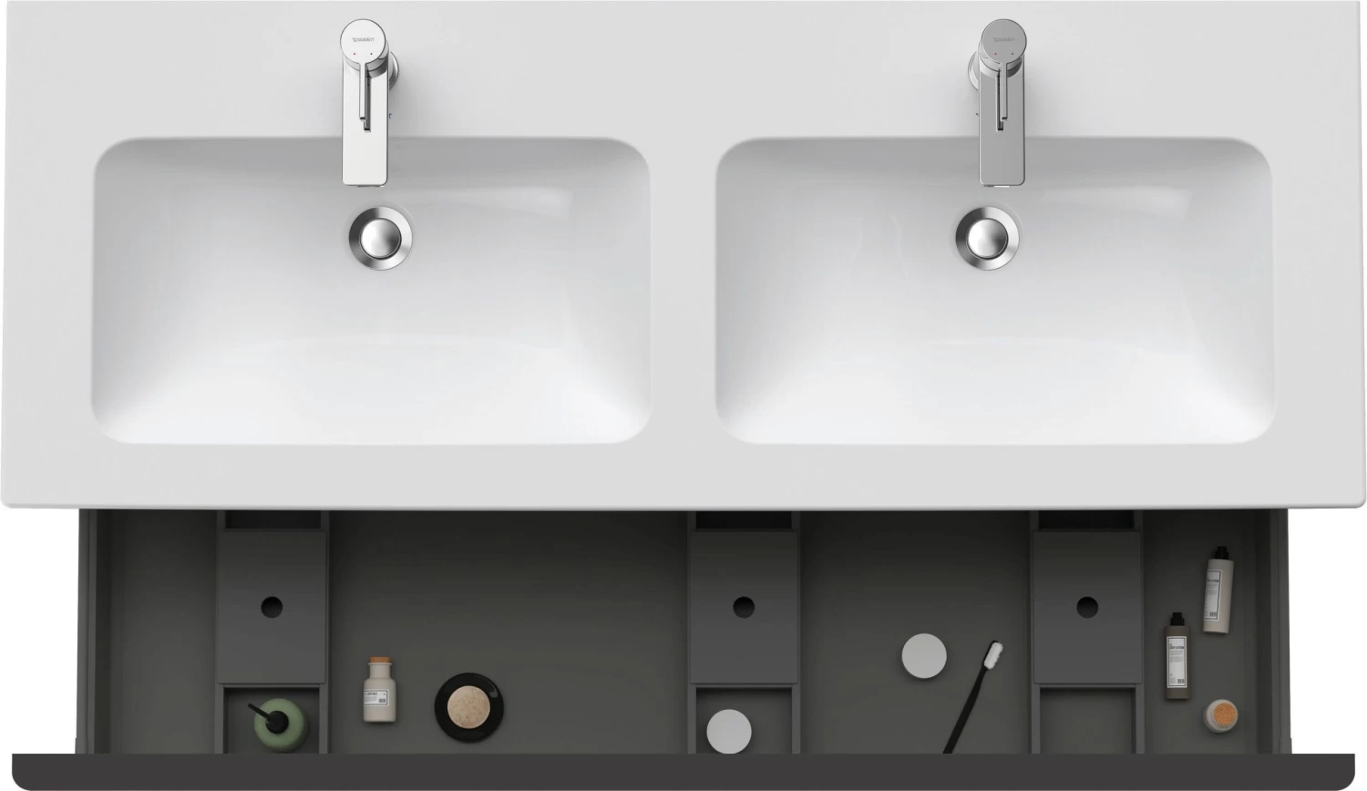 Duravit D-Neo Waschtisch-Unterschrank DE426500707 128 X 46,2 Cm, Betongrau Matt, Wandhängend, 1 Auszug 5 Duravit D-Neo Waschtisch-Unterschrank DE426500707 128 X 46,2 Cm, Betongrau Matt, Wandhängend, 1 Auszug – Bild 3