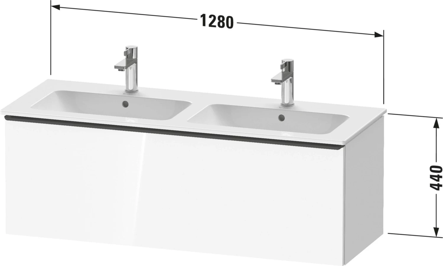 Duravit D-Neo Waschtisch-Unterschrank DE426500707 128 X 46,2 Cm, Betongrau Matt, Wandhängend, 1 Auszug 8 Duravit D-Neo Waschtisch-Unterschrank DE426500707 128 X 46,2 Cm, Betongrau Matt, Wandhängend, 1 Auszug – Bild 6