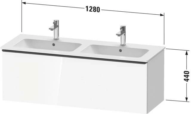 Duravit D-Neo Waschtisch-Unterschrank DE426500707 128 X 46,2 Cm, Betongrau Matt, Wandhängend, 1 Auszug 9 Duravit D-Neo Waschtisch-Unterschrank DE426500707 128 X 46,2 Cm, Betongrau Matt, Wandhängend, 1 Auszug – Bild 7