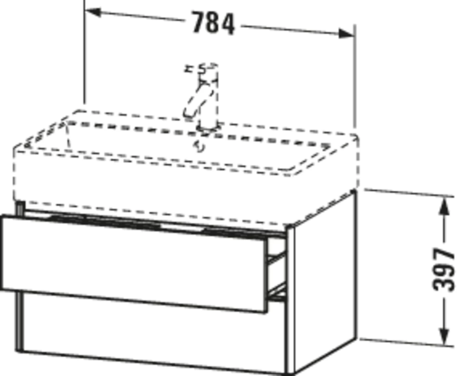 Duravit XSquare Waschtisch-Unterschrank XS419509191 78,4x39,7x46cm, 2 Schubkästen, Taupe 4 Duravit XSquare Waschtisch-Unterschrank XS419509191 78,4x39,7x46cm, 2 Schubkästen, Taupe – Bild 2