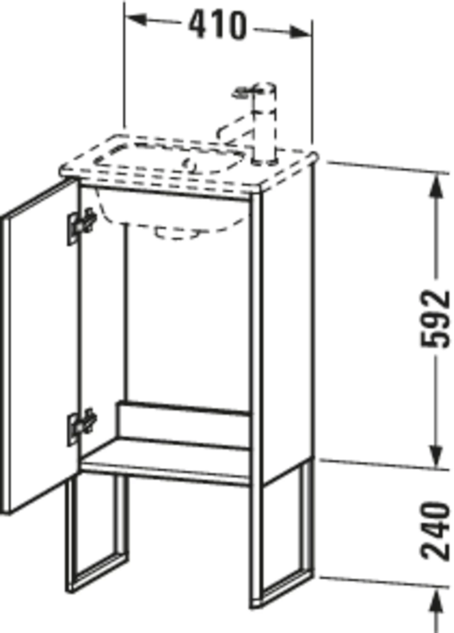 Duravit XSquare Waschtisch-Unterschrank XS4440R0909 41x59,2x28,9cm, Tür Rechts, Lichtblau Matt 4 Duravit XSquare Waschtisch-Unterschrank XS4440R0909 41x59,2x28,9cm, Tür Rechts, Lichtblau Matt – Bild 2