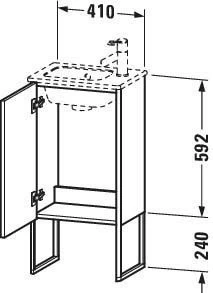 Duravit XSquare Waschtisch-Unterschrank XS4440R0909 41x59,2x28,9cm, Tür Rechts, Lichtblau Matt 5 Duravit XSquare Waschtisch-Unterschrank XS4440R0909 41x59,2x28,9cm, Tür Rechts, Lichtblau Matt – Bild 3
