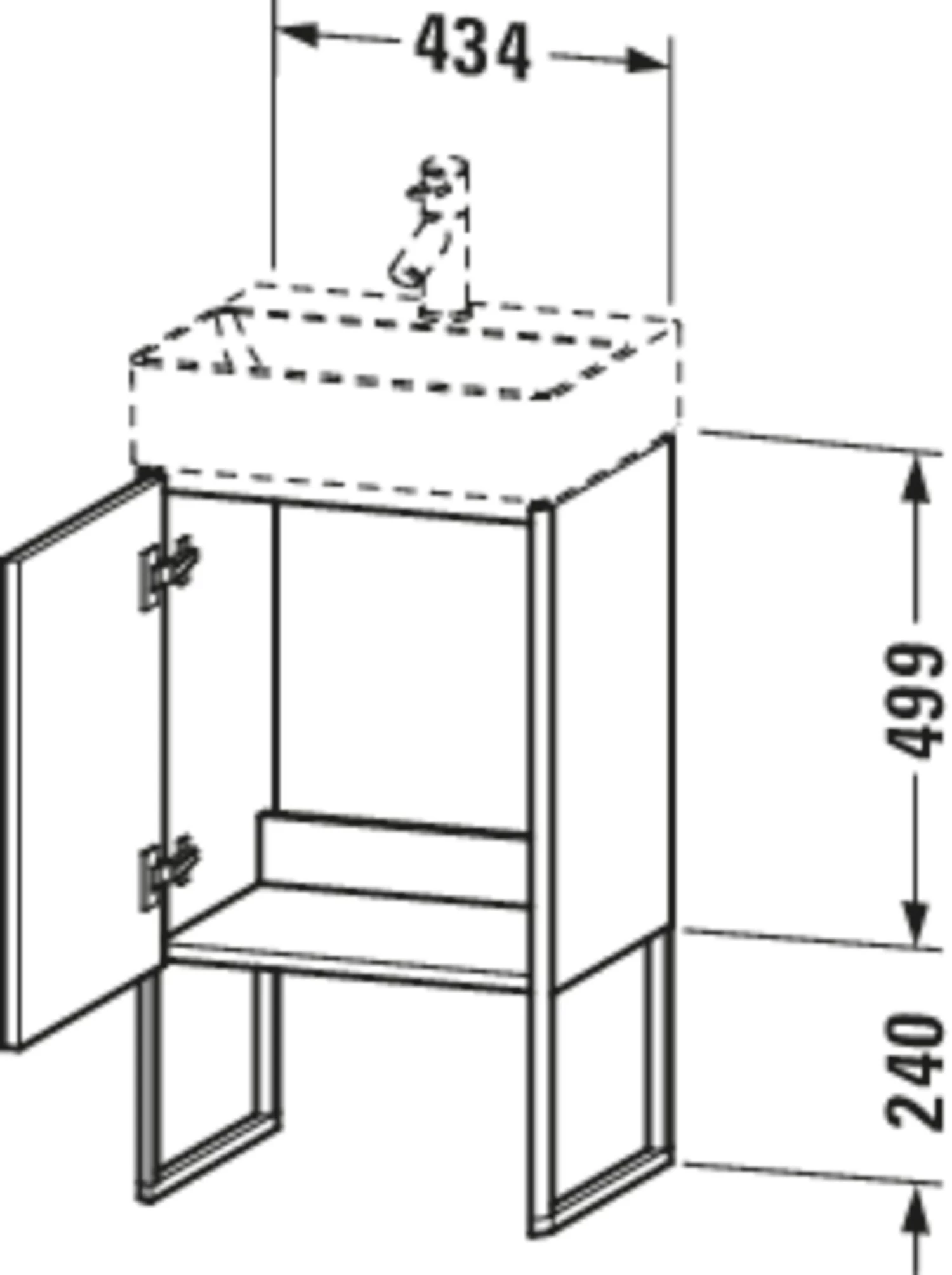 Duravit XSquare Waschtisch-Unterschrank XS4441R9292 43,4x49,9x34cm, Tür Rechts, Steingrau Seidenmatt 4 Duravit XSquare Waschtisch-Unterschrank XS4441R9292 43,4x49,9x34cm, Tür Rechts, Steingrau Seidenmatt – Bild 2