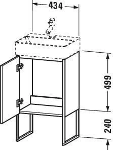 Duravit XSquare Waschtisch-Unterschrank XS4441R9292 43,4x49,9x34cm, Tür Rechts, Steingrau Seidenmatt 5 Duravit XSquare Waschtisch-Unterschrank XS4441R9292 43,4x49,9x34cm, Tür Rechts, Steingrau Seidenmatt – Bild 3