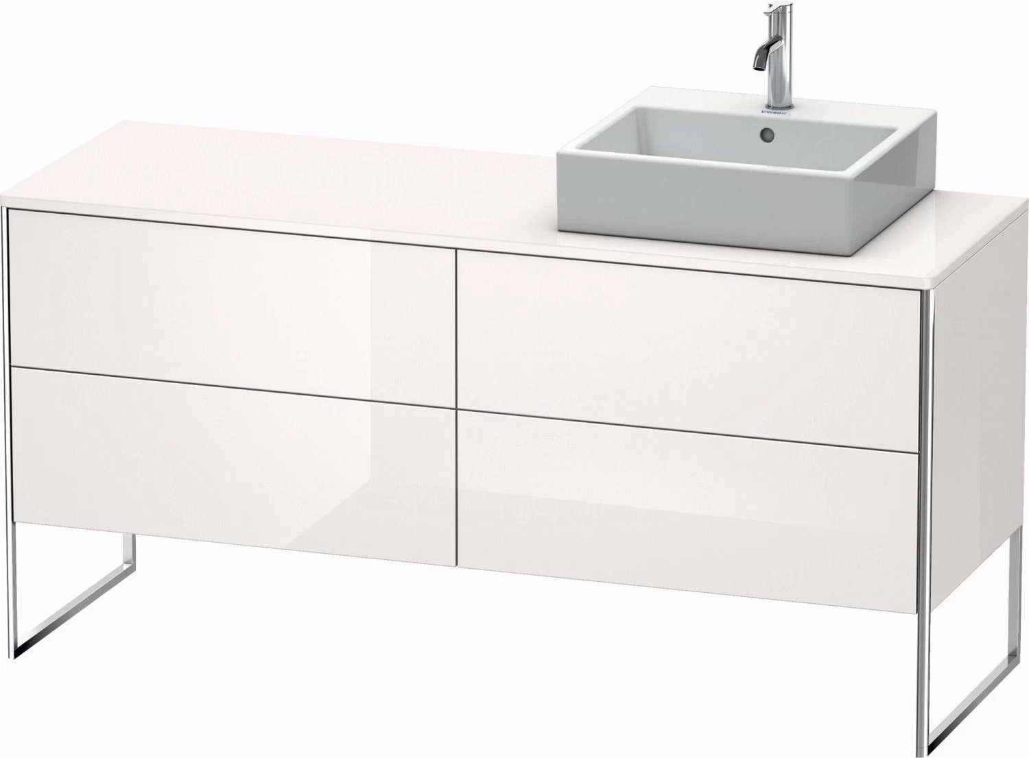 Duravit XSquare Waschtisch-Unterschrank XS4924R8585 160x53,8x54,8cm, 4 Auszüge, Rechts, Weiß Hochglanz 3 Duravit XSquare Waschtisch-Unterschrank XS4924R8585 160x53,8x54,8cm, 4 Auszüge, Rechts, Weiß Hochglanz