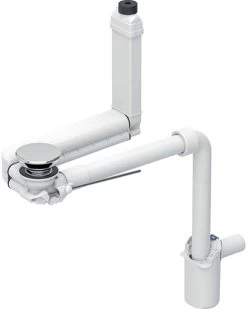 Geberit Clou Waschbeckenablauf 152059211 Ø 40 Mm, Raumsparmodell, Mit Hebelbetätigung, Hochglanz-verchromt