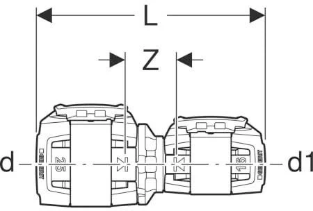 Geberit FlowFit Reduktion 620044001 DN 32/20, Ø 40/25 Mm, 8,9 Cm, PPSU 4 Geberit FlowFit Reduktion 620044001 DN 32/20, Ø 40/25 Mm, 8,9 Cm, PPSU – Bild 2