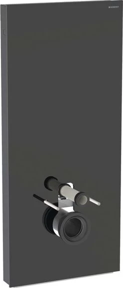 Geberit Monolith Wand-WC-Modul 131231SJ6 Bauhöhe 114cm, Front Glas Schwarz, Seite Aluminium Schwarzchrom