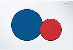 Geberit Sigma 01 Betätigungsplatte 115770LB5 Weiss, Tasten Blau/rot, Für 2-Mengen-Spülung