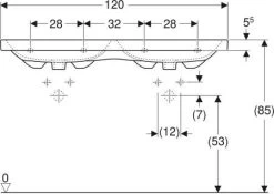 Geberit ICon Light Doppelwaschtisch 501838002 120x48cm, Hahnloch Rechts Und Links, Mit Überlauf, Weiß KeraTect -Langlebige Werkzeuge Geberit iCon light Doppelwaschtisch 501838002 120x48cm Hahnloch rechts und links mit Ueberlauf weiss KeraTect 2