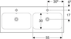 Geberit ICon Light Doppelwaschtisch 501838002 120x48cm, Hahnloch Rechts Und Links, Mit Überlauf, Weiß KeraTect -Langlebige Werkzeuge Geberit iCon light Doppelwaschtisch 501838002 120x48cm Hahnloch rechts und links mit Ueberlauf weiss KeraTect 4