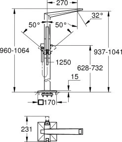 Grohe Allure Brilliant Wannenarmatur 23119000 Bodenmontage, Chrom -Langlebige Werkzeuge Grohe Allure Brilliant Wannenarmatur 23119000 Bodenmontage chrom 3