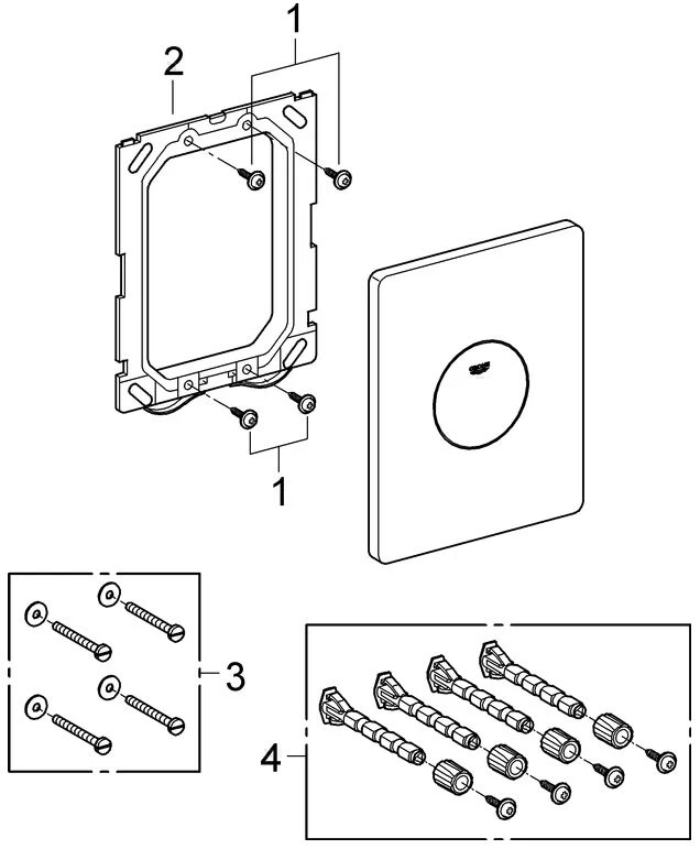 Grohe Skate Betätigunsplatte 37547SH0 Weiß, Druckknopfbetätigung, Senkrechte Montage 5 Grohe Skate Betätigunsplatte 37547SH0 Weiß, Druckknopfbetätigung, Senkrechte Montage – Bild 3