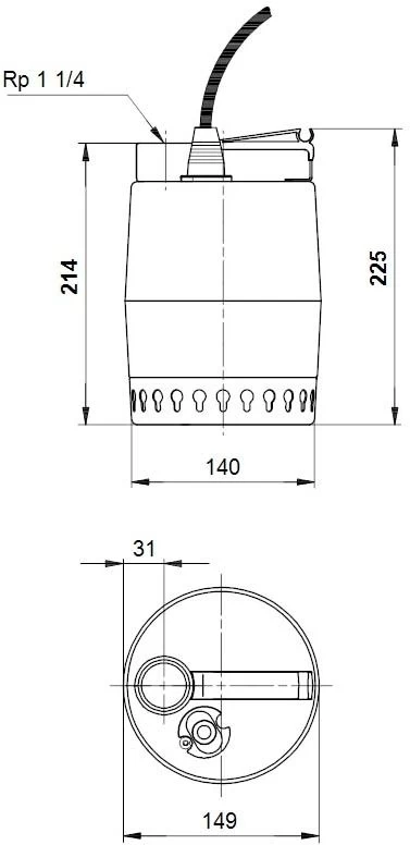 Grundfos Unilift Kellerentwässerungspumpe 011H1300 KP150-M1, 11/4 IG, 230 V, 10 M, Chrom-Nickel-Stahl 4 Grundfos Unilift Kellerentwässerungspumpe 011H1300 KP150-M1, 11/4 IG, 230 V, 10 M, Chrom-Nickel-Stahl – Bild 2