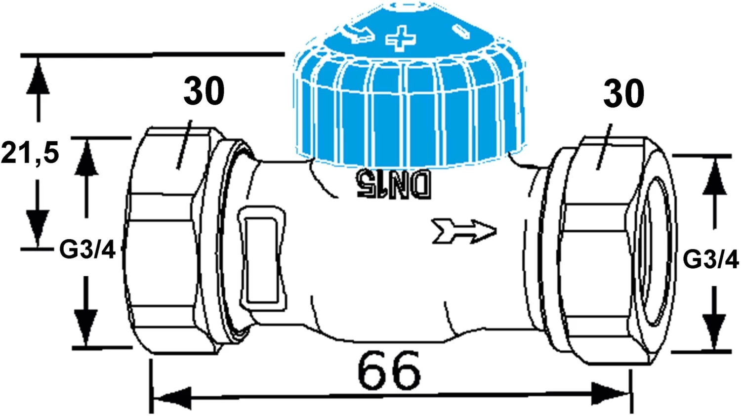 Heimeier Standard Thermostat-Ventilunterteil 2276-02.000 G 3/4 IG, Kvs 2,50, Durchgang, Rotguss Vernickelt, Flachdichtend 4 Heimeier Standard Thermostat-Ventilunterteil 2276-02.000 G 3/4 IG, Kvs 2,50, Durchgang, Rotguss Vernickelt, Flachdichtend – Bild 2