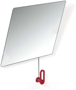 Hewi Kippspiegel 801.01.10033 600x540x6mm, Mit Halter/Griff, Rubinrot