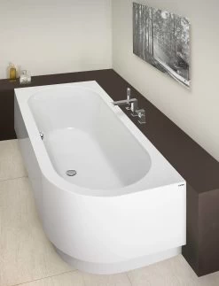 Hoesch Happy D. Eck Badewanne 6484.010 180x80cm, Weiss, Einbauversion, Ausführung Links