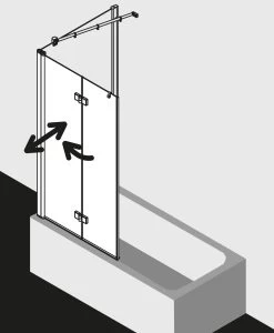 Kermi Diga Badewannen-Faltwand DI2PL120152AK 120x150cm, Weiß, ESG Klar, Links -Langlebige Werkzeuge Kermi Diga Badewannen Faltwand DI2PL120152AK 120x150cm weiss ESG klar links 3