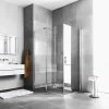 Kermi Diga Eckeinstieg-Hälfte Pendel-Falttür M Festfeld DIF2R120182PK 120x185cm, Weiß, ESG Klar Clean, Rechts, Auf Duschwanne