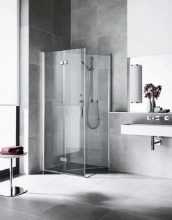 Kermi Diga Seitenwand Beweglich DITBR10020VAK 100x200cm, Silber Hochglanz, ESG Klar, Rechts, Auf Duschwanne