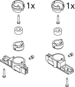 Kermi Ibiza 2000 Lager 2533574 Ersatzteilset, Unten, EBIN016, Silber