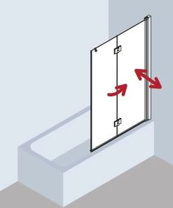 Kermi Liga Badewannen-Faltwand LI2PR120151PK 120x150cm, Silber Mattglanz, ESG Klar Clean, Rechts -Langlebige Werkzeuge Kermi Liga Badewannen Faltwand LI2PR120151PK 120x150cm silber mattglanz ESG klar Clean rechts 3