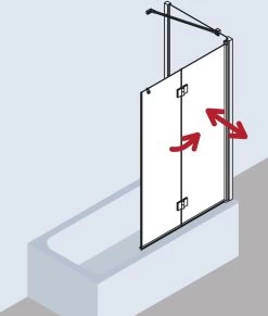Kermi Liga Badewannen-Faltwand LI2PR120151PK 120x150cm, Silber Mattglanz, ESG Klar Clean, Rechts -Langlebige Werkzeuge Kermi Liga Badewannen Faltwand LI2PR120151PK 120x150cm silber mattglanz ESG klar Clean rechts 4