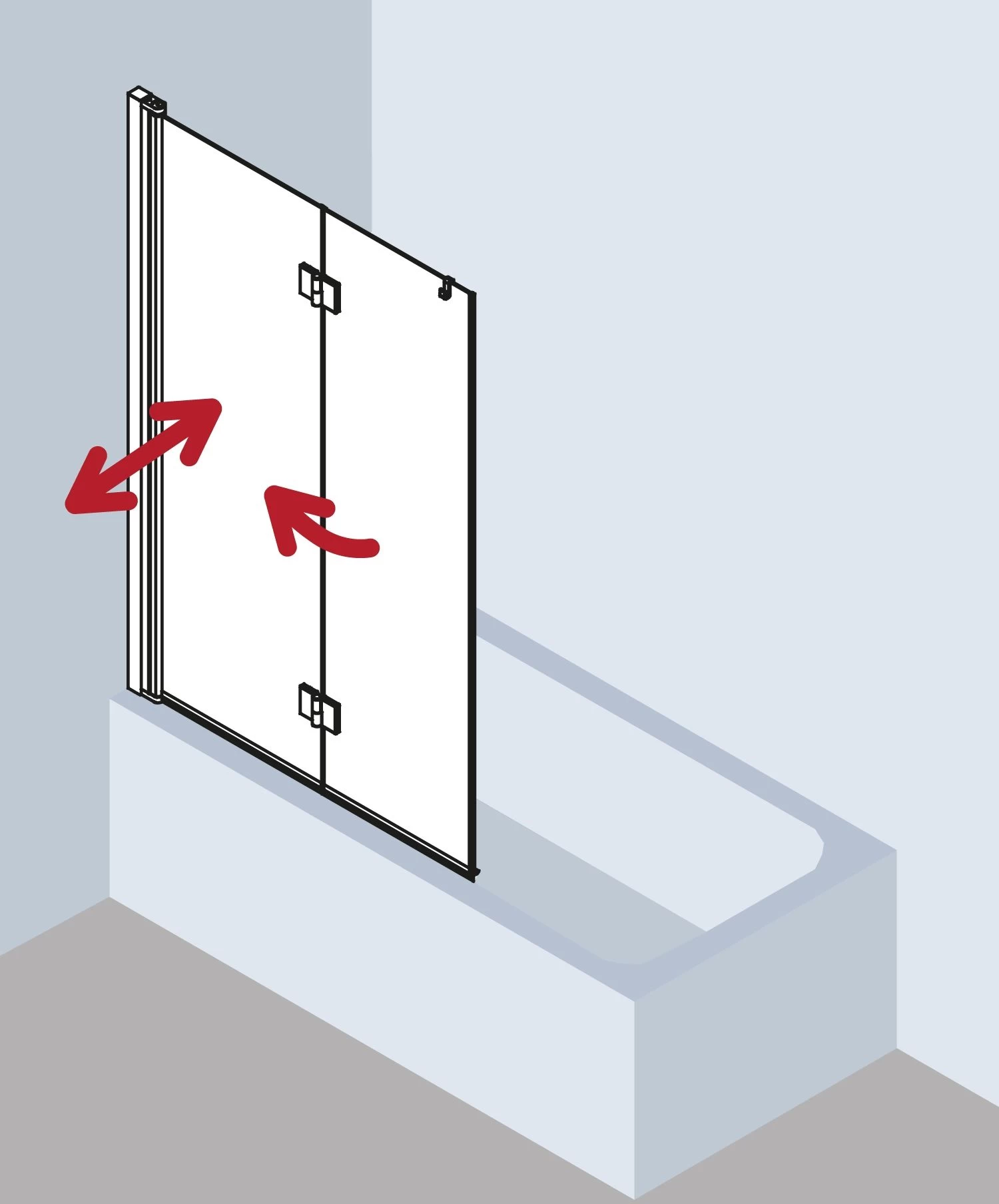 Kermi Liga Badewannen-Faltwand LI2PR12015VPK 120x150cm, Silber Hochglanz, ESG Klar Clean, Rechts 4 Kermi Liga Badewannen-Faltwand LI2PR12015VPK 120x150cm, Silber Hochglanz, ESG Klar Clean, Rechts – Bild 2