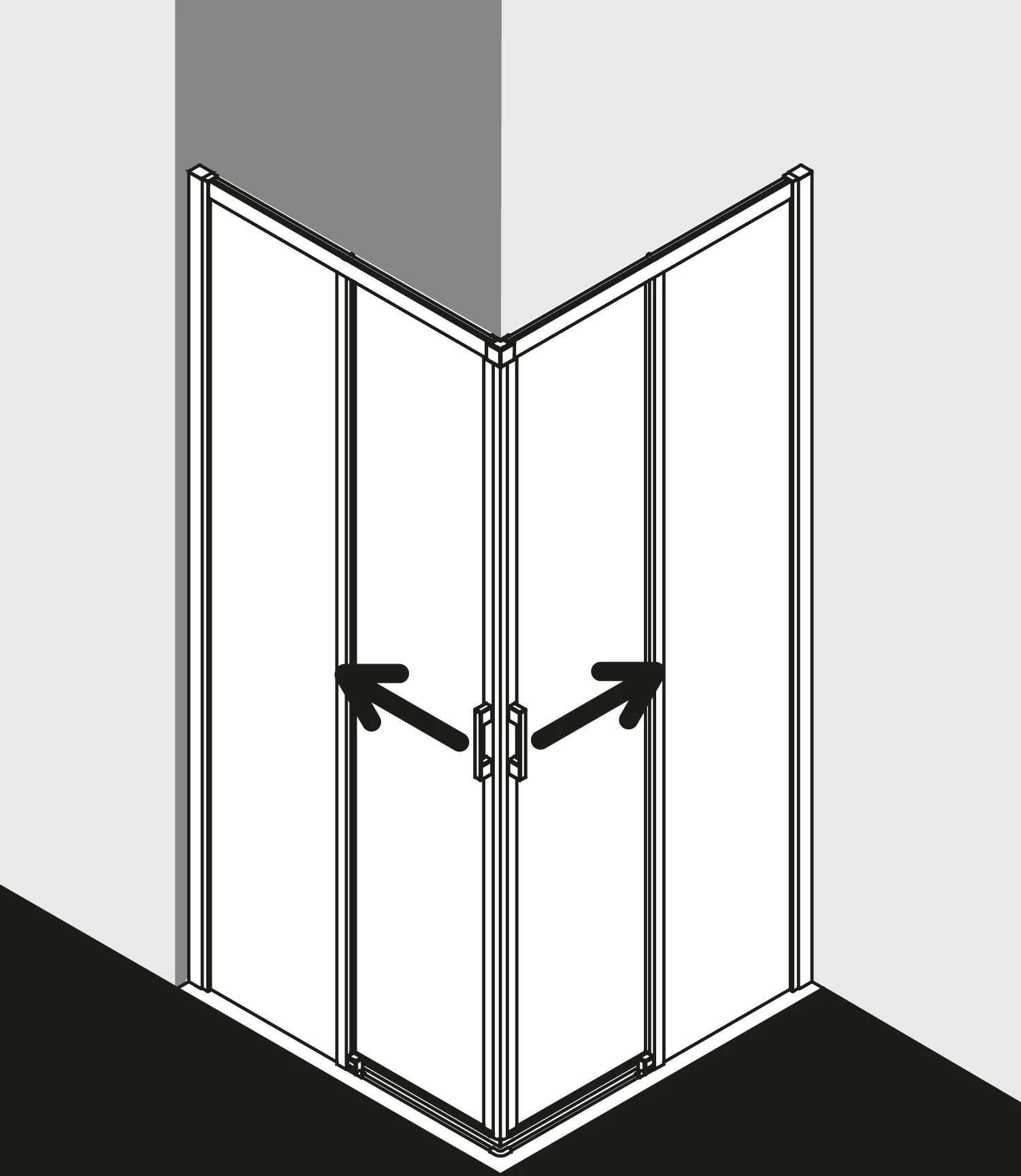 Kermi Liga Eckeinstieg-Hälfte Gleitt. 2-tlg. Bodenfrei LIC2L08320VPK 83x200cm, Silber Hochglanz, ESG Klar Clean, Links, Auf Duschplatz 4 Kermi Liga Eckeinstieg-Hälfte Gleitt. 2-tlg. Bodenfrei LIC2L08320VPK 83x200cm, Silber Hochglanz, ESG Klar Clean, Links, Auf Duschplatz – Bild 2