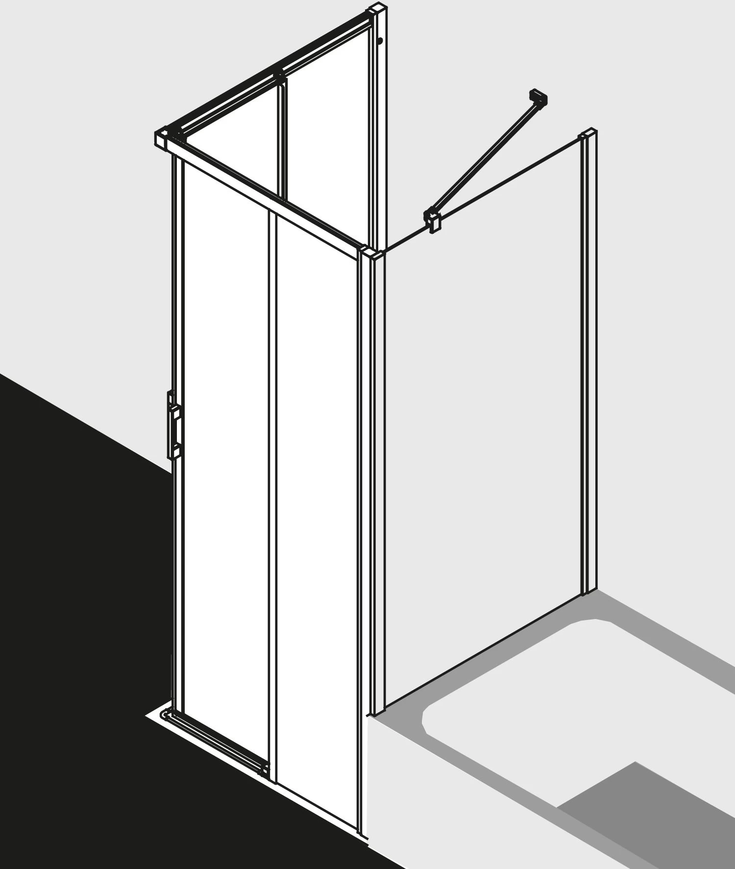 Kermi Liga Eckeinstieg-Hälfte Gleitt. 2-tlg. Bodenfrei LIC2L08320VPK 83x200cm, Silber Hochglanz, ESG Klar Clean, Links, Auf Duschplatz 7 Kermi Liga Eckeinstieg-Hälfte Gleitt. 2-tlg. Bodenfrei LIC2L08320VPK 83x200cm, Silber Hochglanz, ESG Klar Clean, Links, Auf Duschplatz – Bild 5