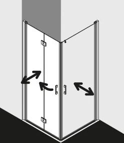 Kermi Liga Eckeinstiegshälfte Pendel-Falttür LI2CL090181AK 90x185cm, Silber Mattglanz, ESG Klar, Links, Auf Duschwanne -Langlebige Werkzeuge Kermi Liga Eckeinstiegshaelfte Pendel Falttuer LI2CL090181AK 90x185cm silber mattglanz ESG klar links auf Duschwanne 2