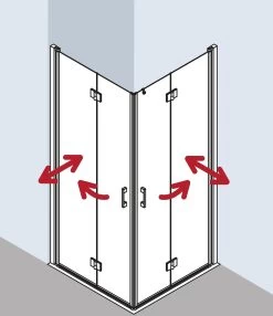 Kermi Liga Eckeinstiegshälfte Pendel-Falttür LI2CL090181AK 90x185cm, Silber Mattglanz, ESG Klar, Links, Auf Duschwanne -Langlebige Werkzeuge Kermi Liga Eckeinstiegshaelfte Pendel Falttuer LI2CL090181AK 90x185cm silber mattglanz ESG klar links auf Duschwanne 3