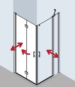 Kermi Liga Eckeinstiegshälfte Pendel-Falttür LI2CL090181AK 90x185cm, Silber Mattglanz, ESG Klar, Links, Auf Duschwanne -Langlebige Werkzeuge Kermi Liga Eckeinstiegshaelfte Pendel Falttuer LI2CL090181AK 90x185cm silber mattglanz ESG klar links auf Duschwanne 4
