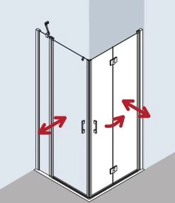 Kermi Liga Eckeinstiegshälfte Pendel-Falttür LI2CL090181AK 90x185cm, Silber Mattglanz, ESG Klar, Links, Auf Duschwanne -Langlebige Werkzeuge Kermi Liga Eckeinstiegshaelfte Pendel Falttuer LI2CL090181AK 90x185cm silber mattglanz ESG klar links auf Duschwanne 5