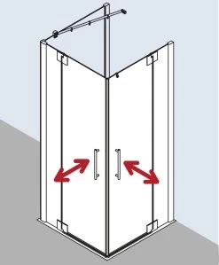 Kermi Pasa XP Eckeinstieg-Pendeltür Mit Festfeld PXEPR12320VYK 123x200cm, Silber Glanz, ESG SR OpacoClean, Halbteil Rechts, Auf Duschplatz -Langlebige Werkzeuge Kermi Pasa XP Eckeinstieg Pendeltuer mit Festfeld PXEPR12320VYK 123x200cm silber glanz ESG SR OpacoClean Halbteil rechts auf Duschplatz 2