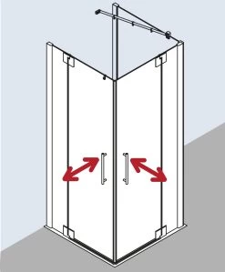 Kermi Pasa XP Eckeinstieg-Pendeltür Mit Festfeld PXEPR12320VYK 123x200cm, Silber Glanz, ESG SR OpacoClean, Halbteil Rechts, Auf Duschplatz -Langlebige Werkzeuge Kermi Pasa XP Eckeinstieg Pendeltuer mit Festfeld PXEPR12320VYK 123x200cm silber glanz ESG SR OpacoClean Halbteil rechts auf Duschplatz 3