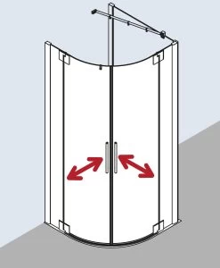 Kermi Pasa XP Viertelkreis-Pendeltür PXP55V72181AK 120x90x185cm, Radius 55cm, Silber Mattglanz, ESG Klar -Langlebige Werkzeuge Kermi Pasa XP Viertelkreis Pendeltuer PXP55V72181AK 120x90x185cm Radius 55cm silber mattglanz ESG klar 2