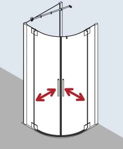 Kermi Pasa XP Viertelkreis-Pendeltür PXP55V72181AK 120x90x185cm, Radius 55cm, Silber Mattglanz, ESG Klar -Langlebige Werkzeuge Kermi Pasa XP Viertelkreis Pendeltuer PXP55V72181AK 120x90x185cm Radius 55cm silber mattglanz ESG klar 3