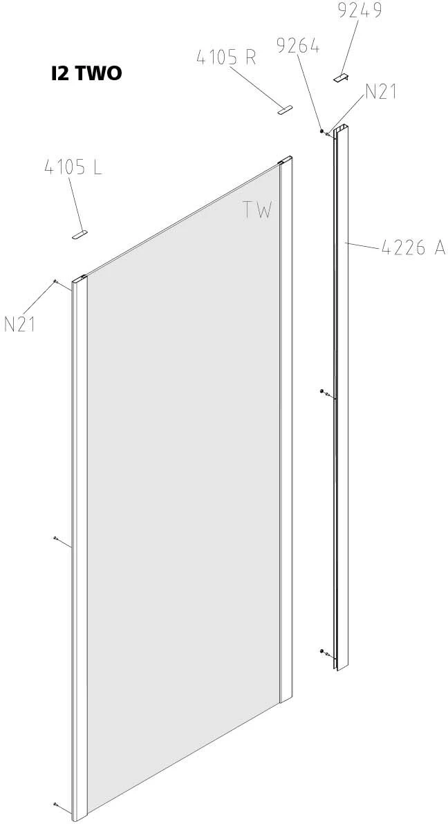 Kermi Seitenwand Ibiza 2000 80x185, Silber/mattglanz, ESG Klar KermiClean 8 Kermi Seitenwand Ibiza 2000 80x185, Silber/mattglanz, ESG Klar KermiClean – Bild 6