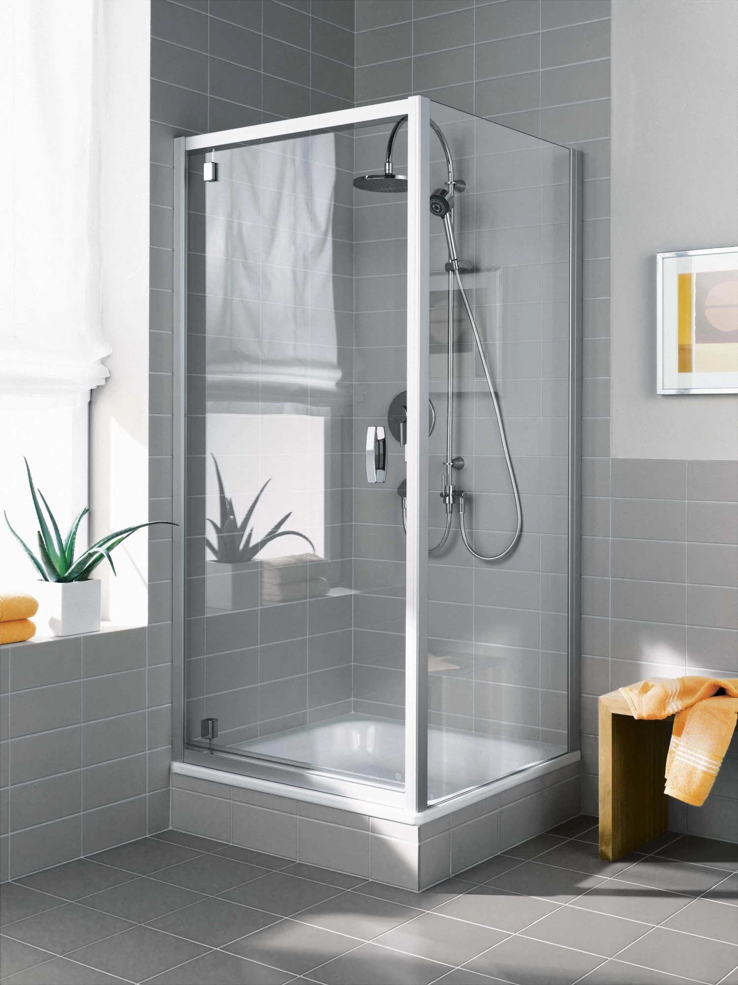 Kermi Seitenwand Ibiza 2000 80x185, Silber/mattglanz, ESG Klar KermiClean 3 Kermi Seitenwand Ibiza 2000 80x185, Silber/mattglanz, ESG Klar KermiClean