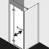 Kermi Tusca Pendeltür 1-fl. Mit Festfeld/Wandprofil TU1NL12020VAK 120x200cm, Silber Hochglanz, ESG Klar, Links, Auf Duschwanne