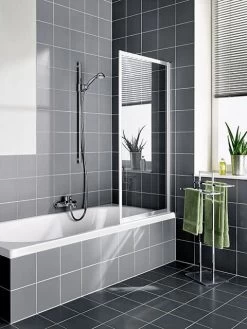 Kermi Vario 2000 Faltwand 1-flügelig V2FW10601422K 65,1-66,7x140cm, Weiß, Kerolan Perl