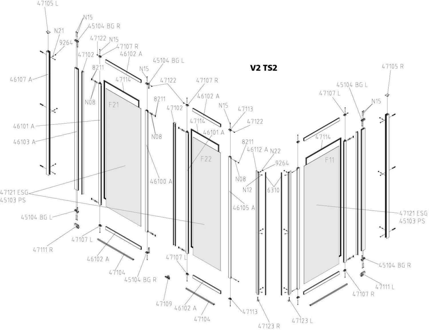 Kermi Vario 2000 Faltwand 2-/1-flügelig V2TS2080142PK 79-81,3x140cm, Weiß, ESG Klar KermiClean 8 Kermi Vario 2000 Faltwand 2-/1-flügelig V2TS2080142PK 79-81,3x140cm, Weiß, ESG Klar KermiClean – Bild 6